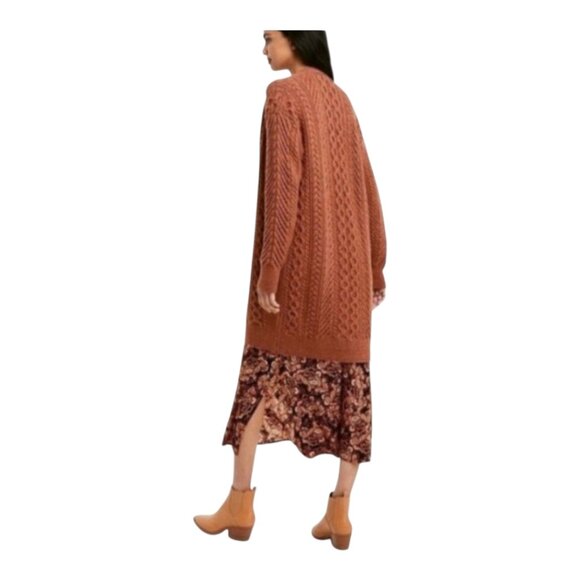 Nili Lotan x Target Heavyweight Cableknit Open Duster Cardigan Cozy Women's 1X - Picture 4 of 10